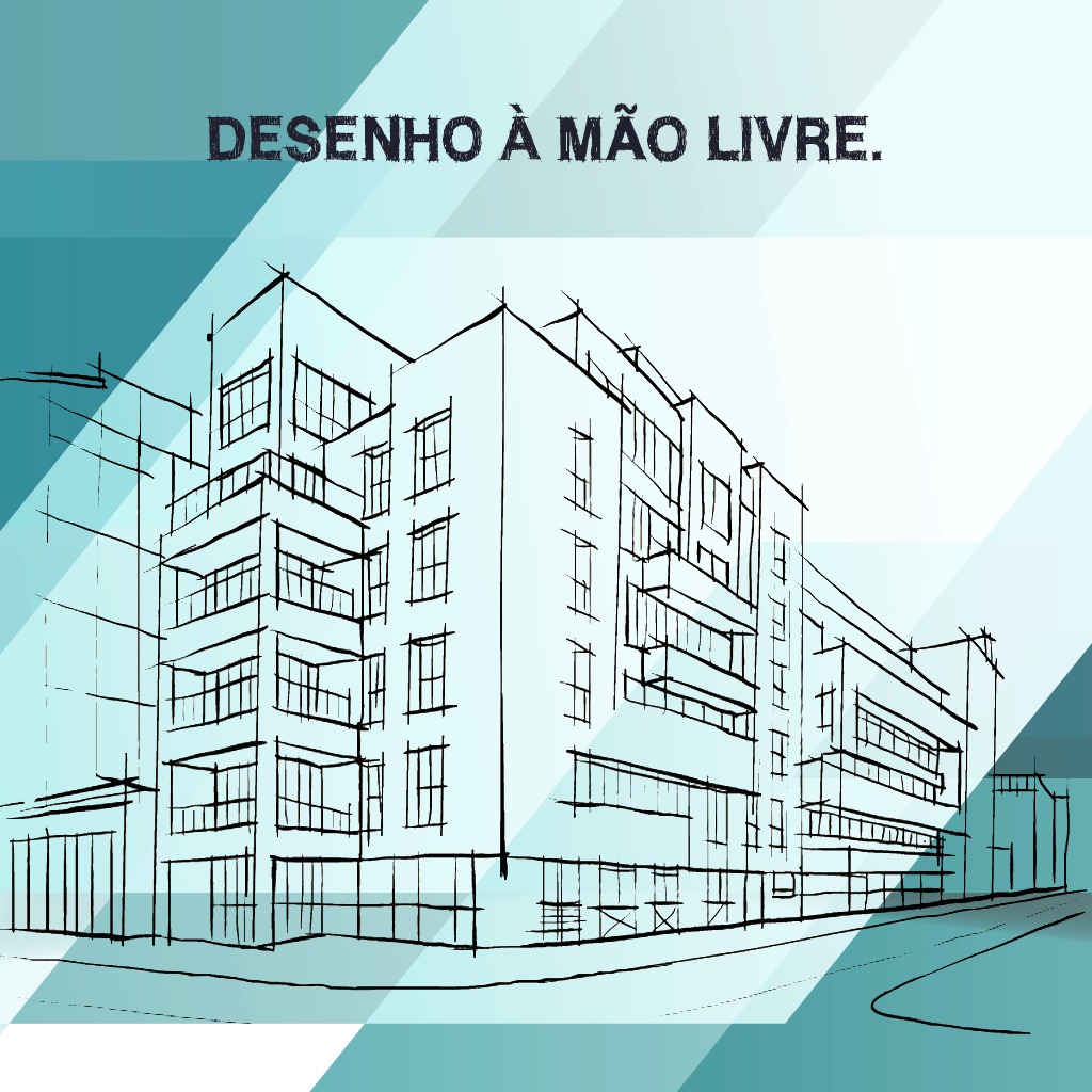 Desenho que fiz à mão livre de construções importantes de SP no